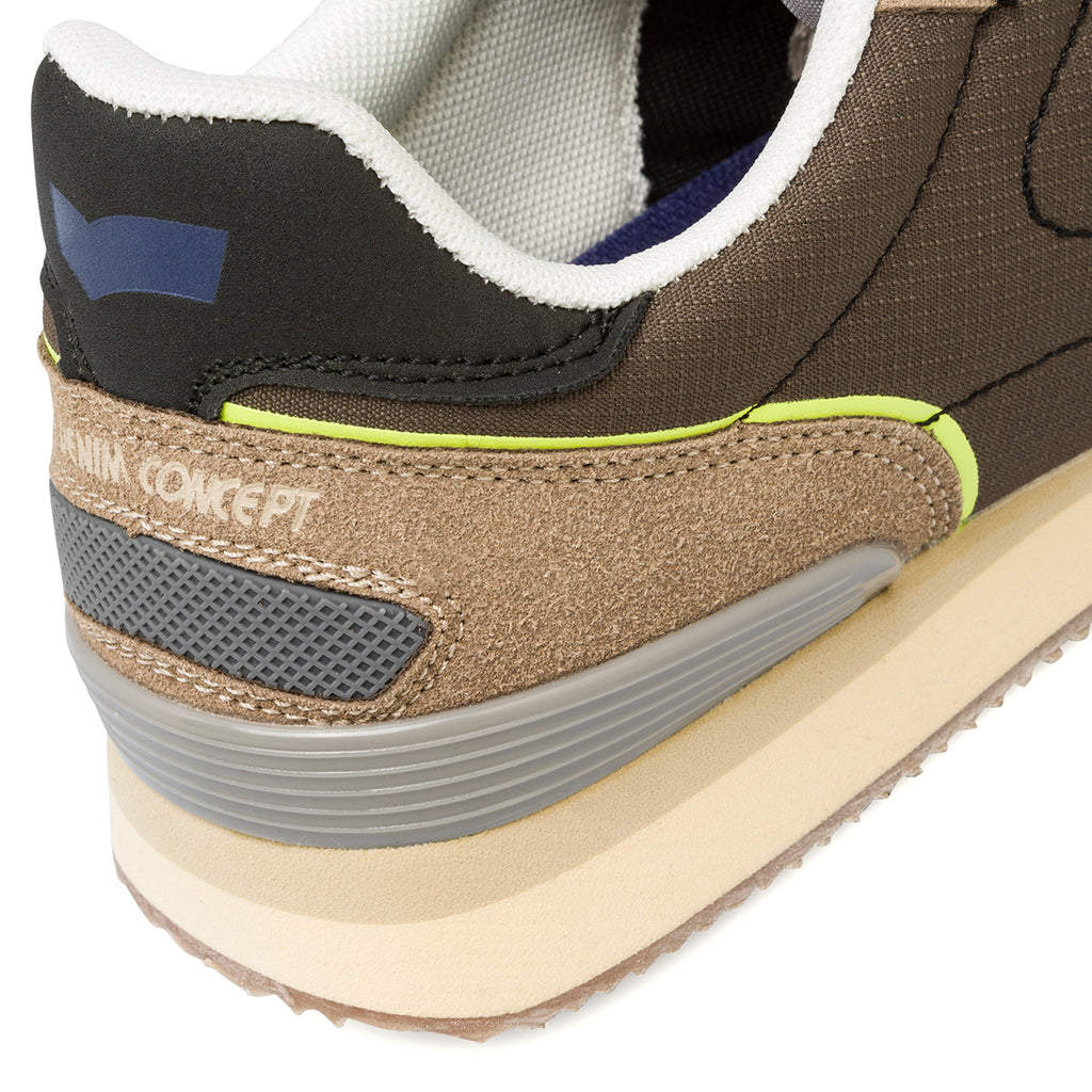 Sneakers beige e verdi da uomo con logo laterale Gas
