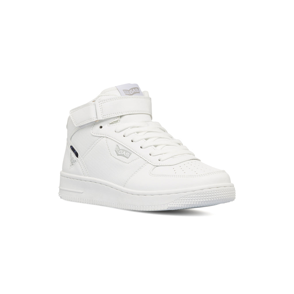 Sneakers alte bianche da uomo con dettagli traforati Gas
