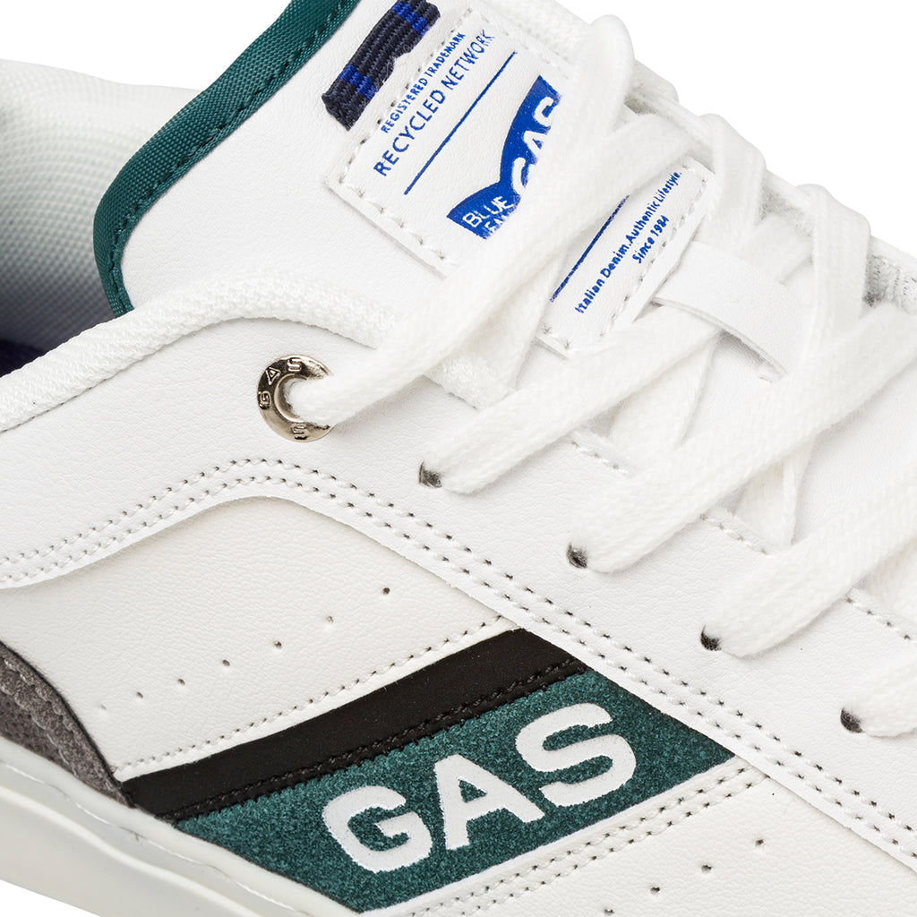 Sneakers bianche da uomo con logo laterale Gas