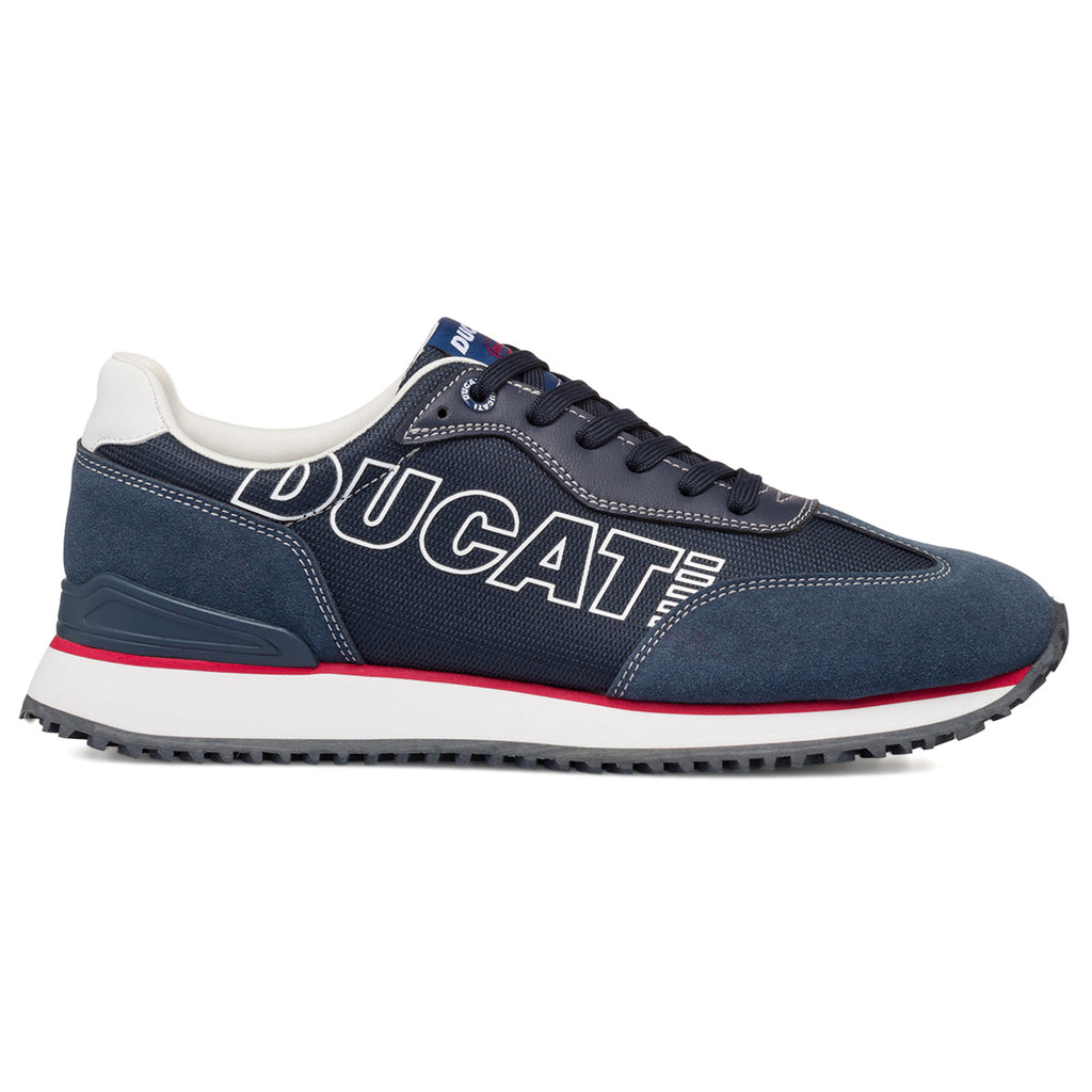 Sneakers blu da uomo con logo laterale Ducati