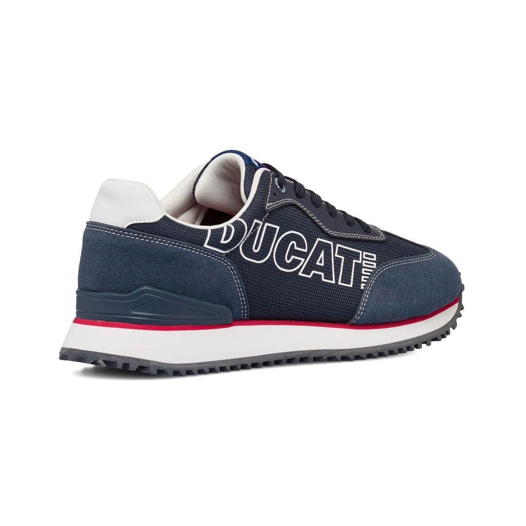 Sneakers blu da uomo con logo laterale Ducati
