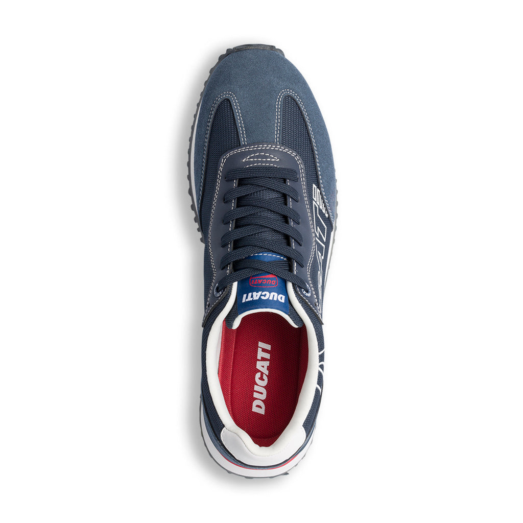 Sneakers blu da uomo con logo laterale Ducati