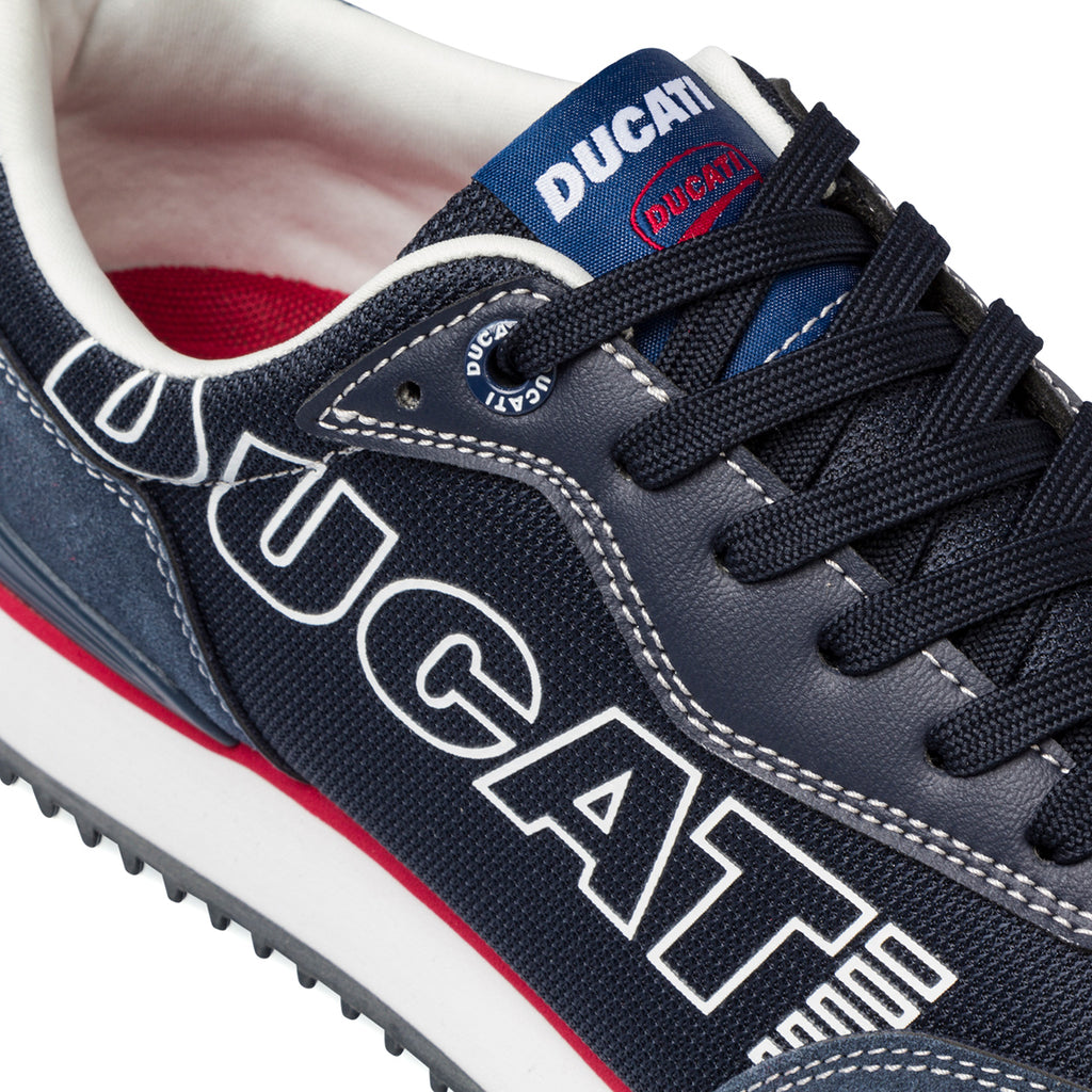 Sneakers blu da uomo con logo laterale Ducati