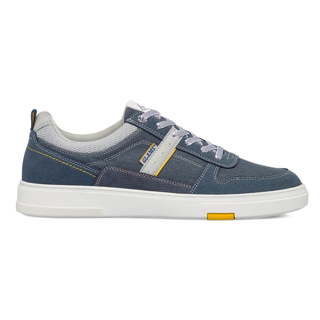 Sneakers blu da uomo con cuciture a vista Glams