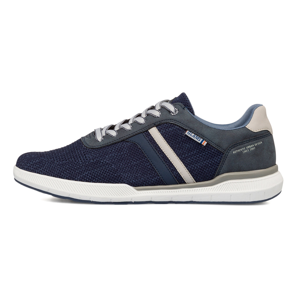 Sneakers blu da uomo in tessuto effetto jeans Glams