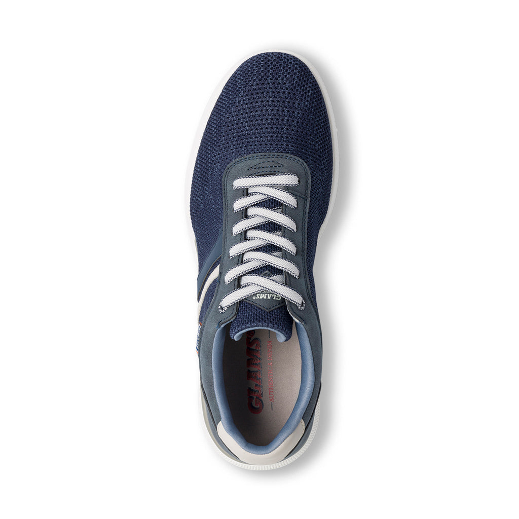Sneakers blu da uomo in tessuto effetto jeans Glams