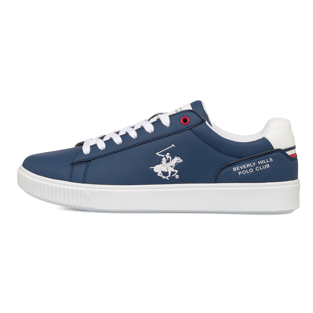 Sneakers blu da uomo con logo laterale Beverly Hills Polo Club