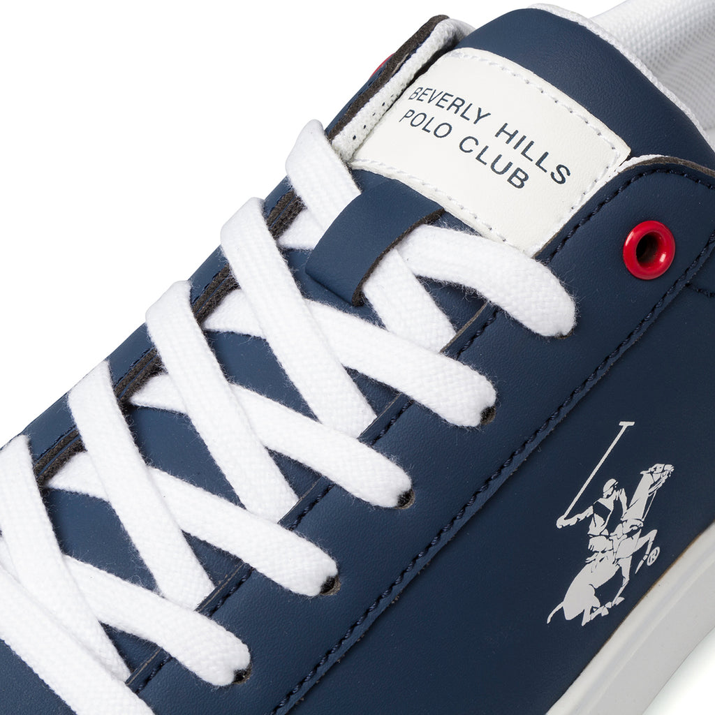 Sneakers blu da uomo con logo laterale Beverly Hills Polo Club