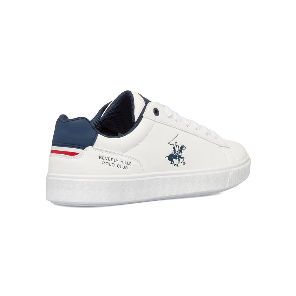Sneakers bianche da uomo con logo laterale Beverly Hills Polo Club