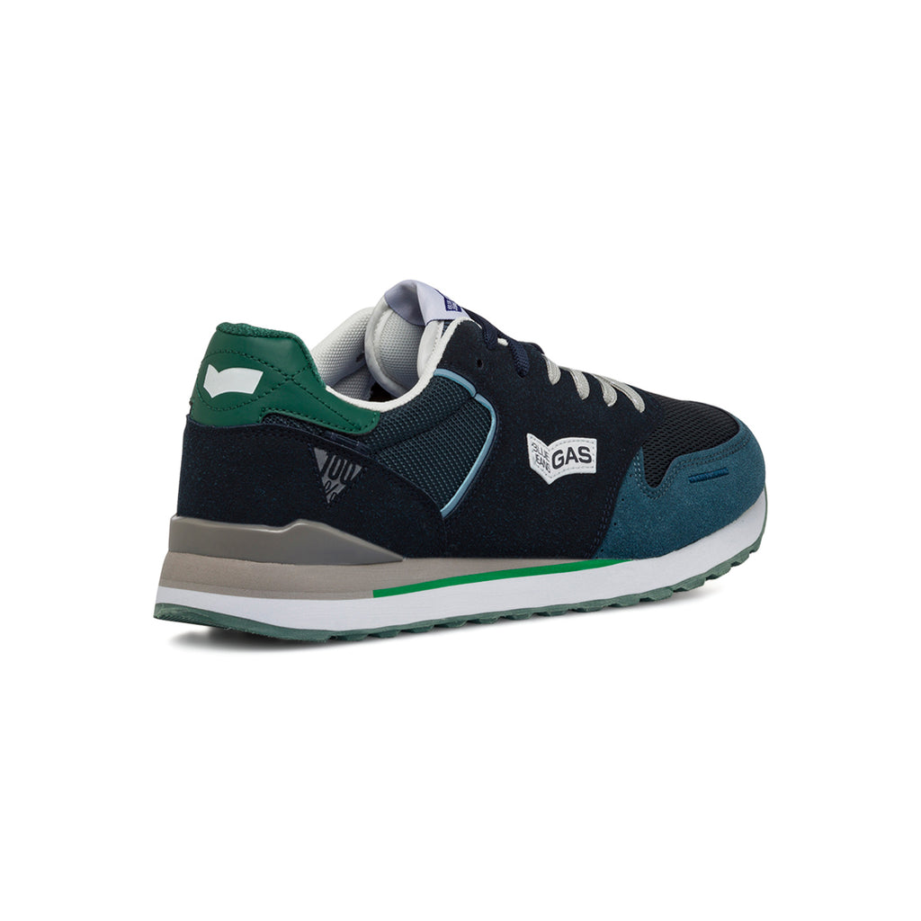 Sneakers blu navy da uomo con logo laterale Gas Alba