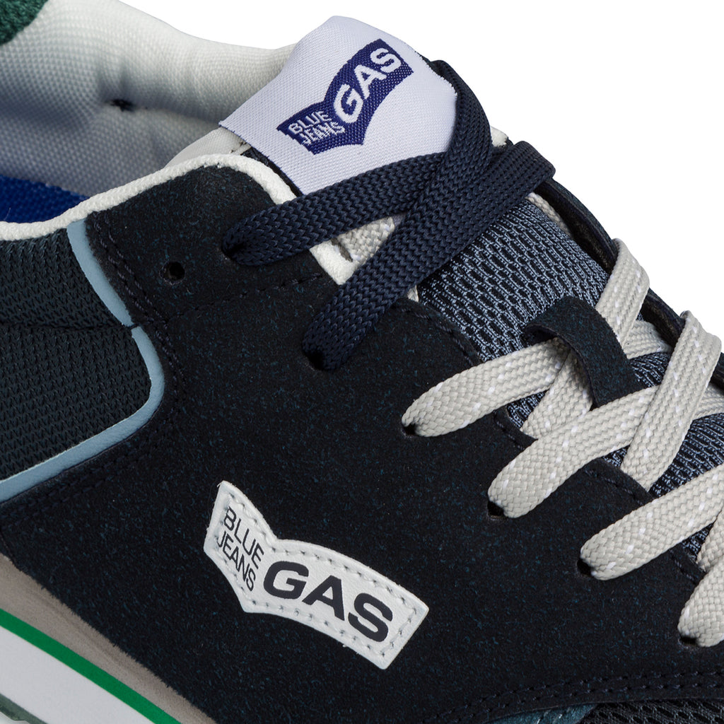 Sneakers blu navy da uomo con logo laterale Gas Alba