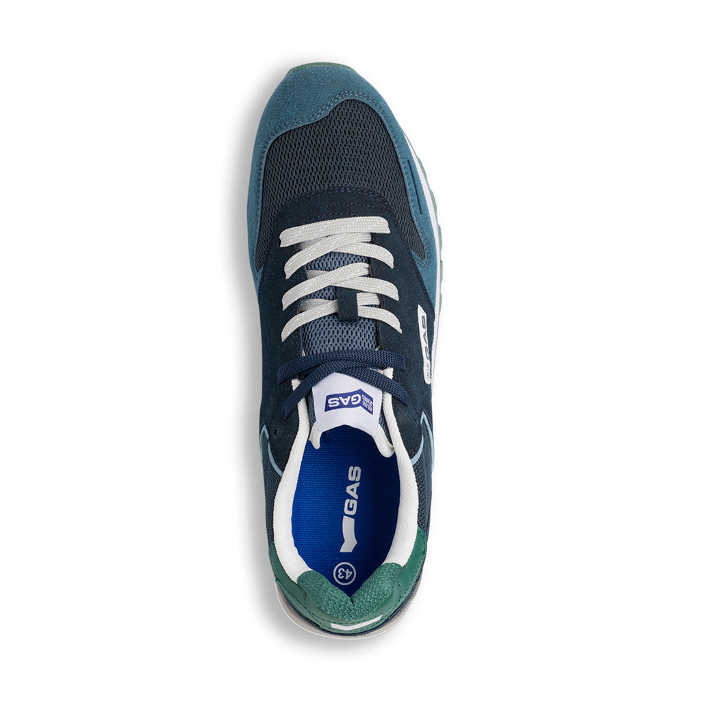Sneakers blu navy da uomo con logo laterale Gas Alba