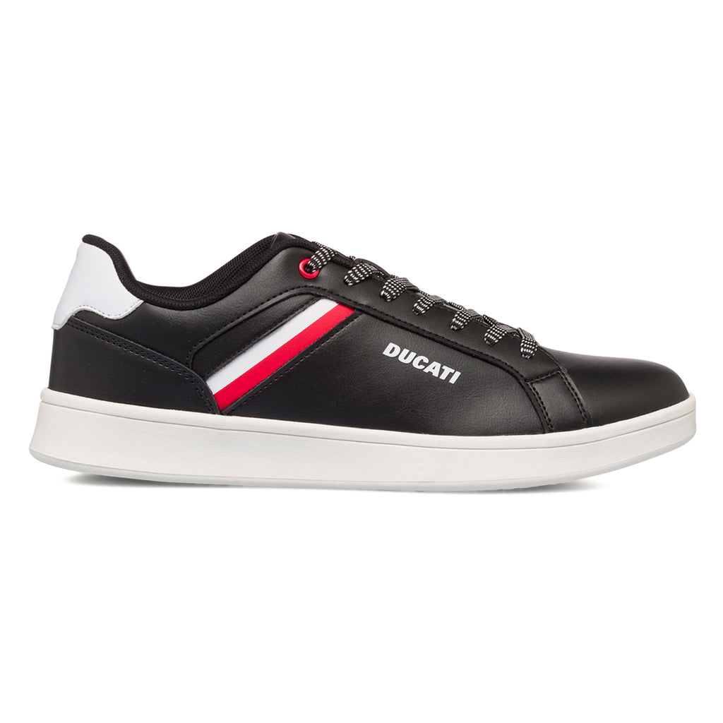 Sneakers nere da uomo con dettaglio biancorosso Ducati