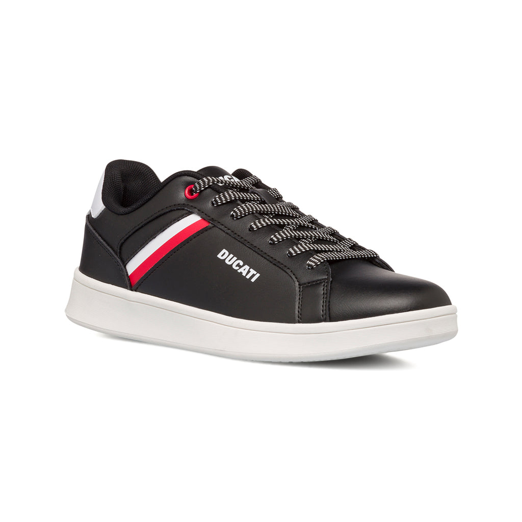 Sneakers nere da uomo con dettaglio biancorosso Ducati