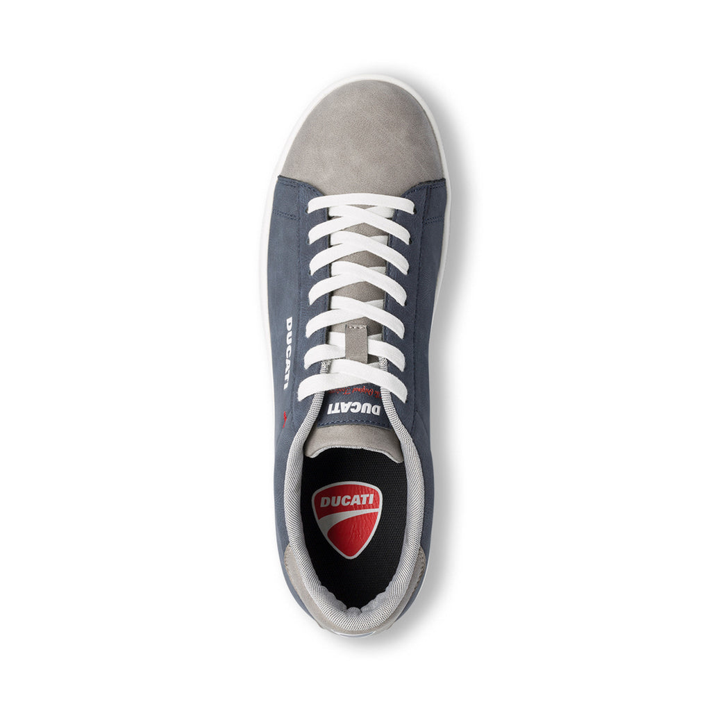 Sneakers blu e grigie da uomo con logo a contrasto Ducati