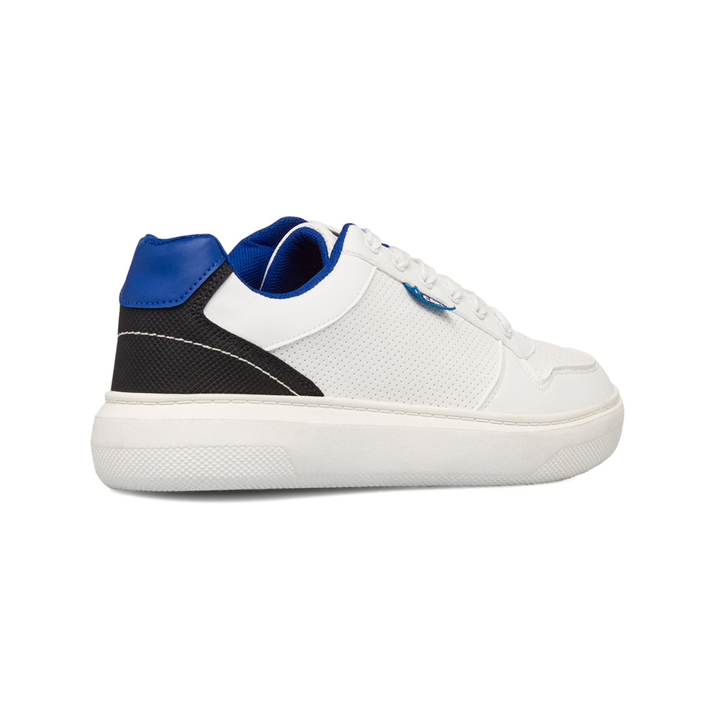 Sneakers traforate bianche da uomo con suola platform e logo Ducati