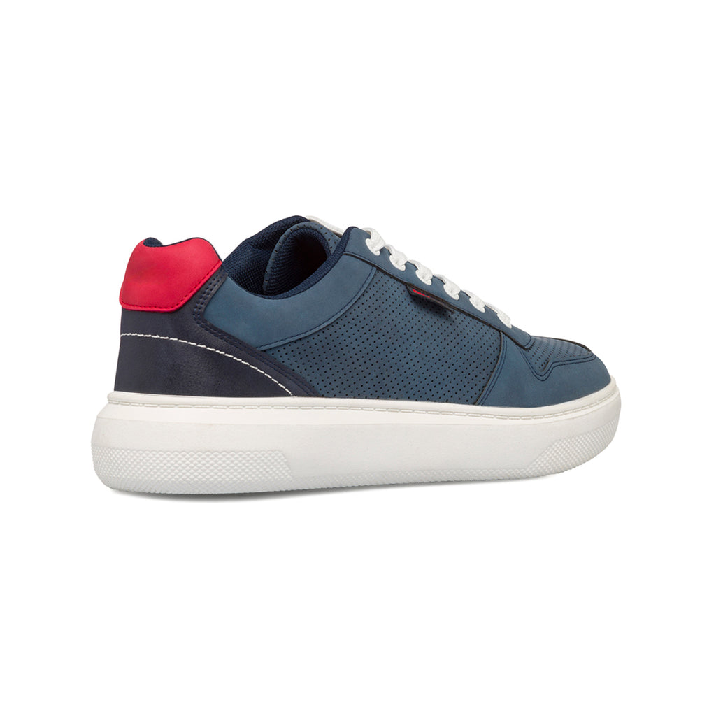 Sneakers traforate blu da uomo con suola platform e logo Ducati