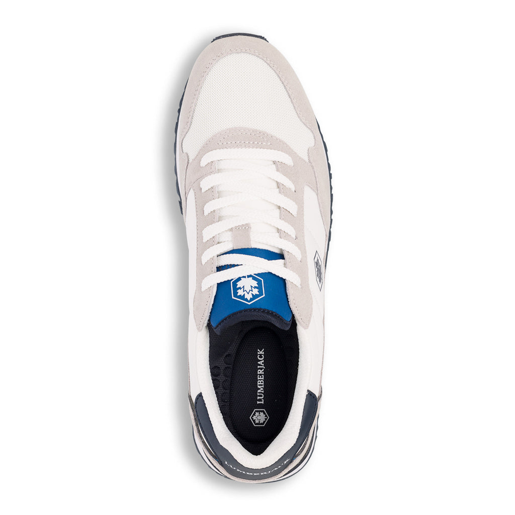 Sneakers bianche e grigie da uomo con logo laterale Lumberjack Wilson