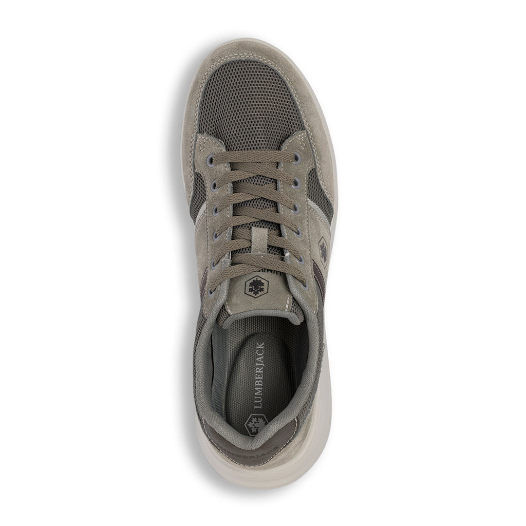Sneakers grigie da uomo in pelle e tessuto Lumberjack Lee
