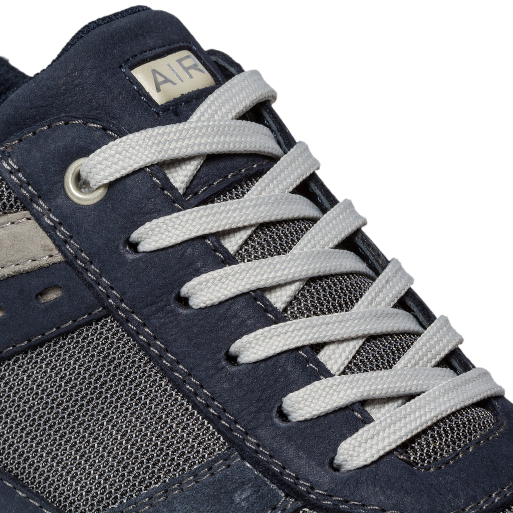 Sneakers blu e grigie in pelle e tessuto Orion