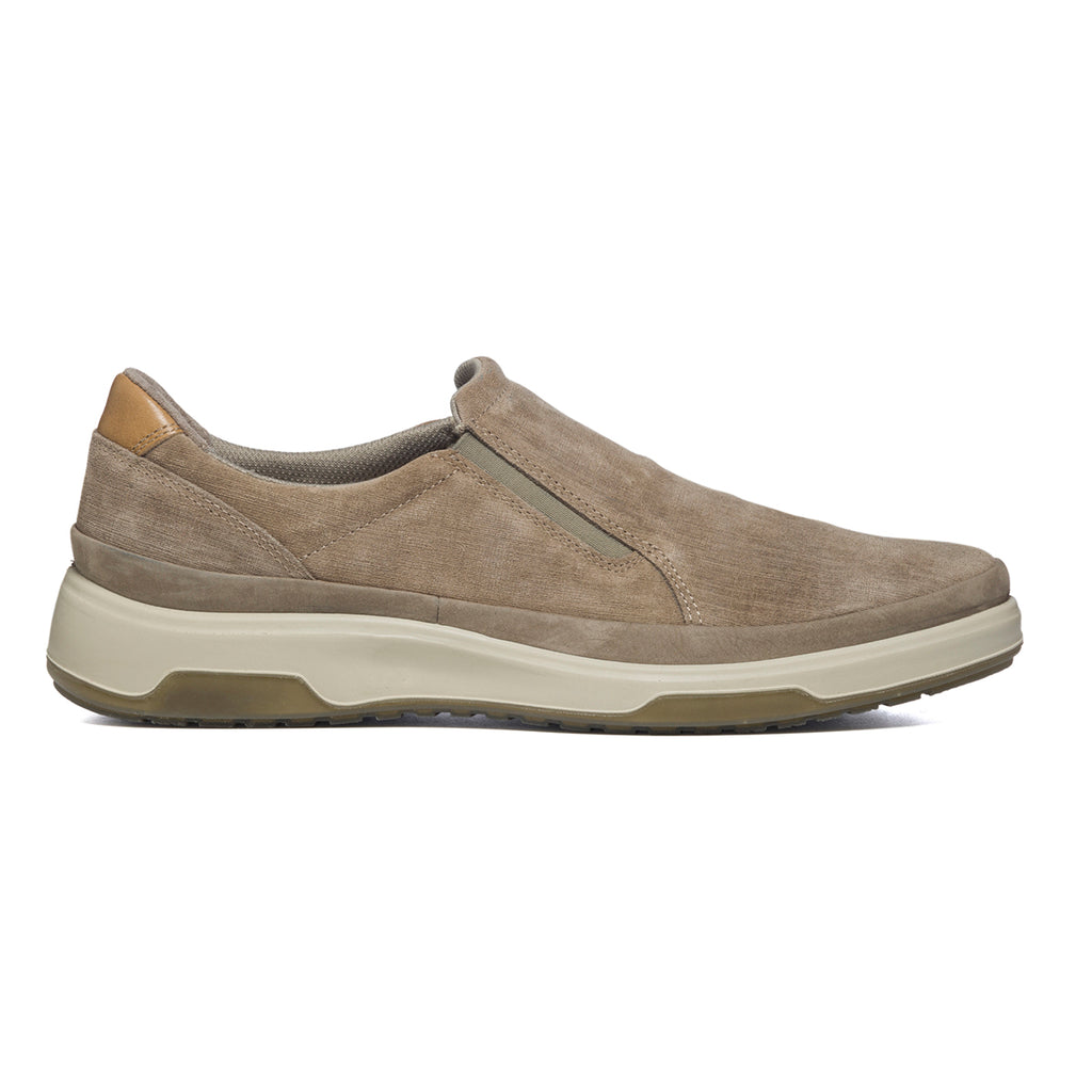 Slip-on taupe in pelle con inserti elastici Orion