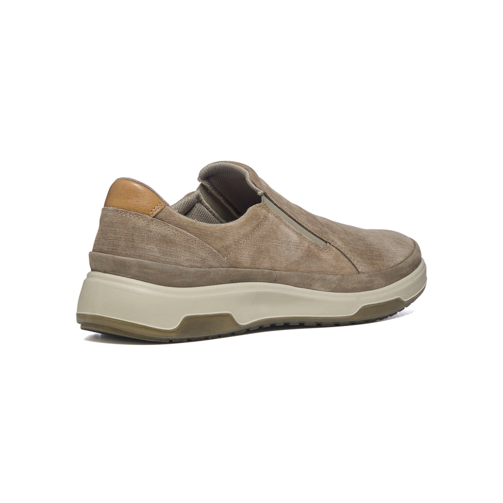 Slip-on taupe in pelle con inserti elastici Orion