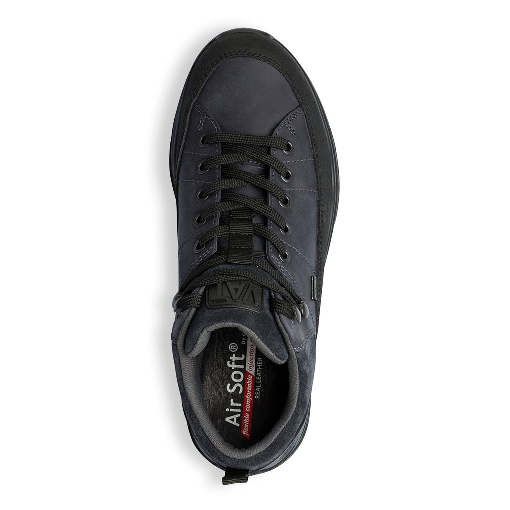 Sneakers blu in pelle con dettagli scamosciati Orion