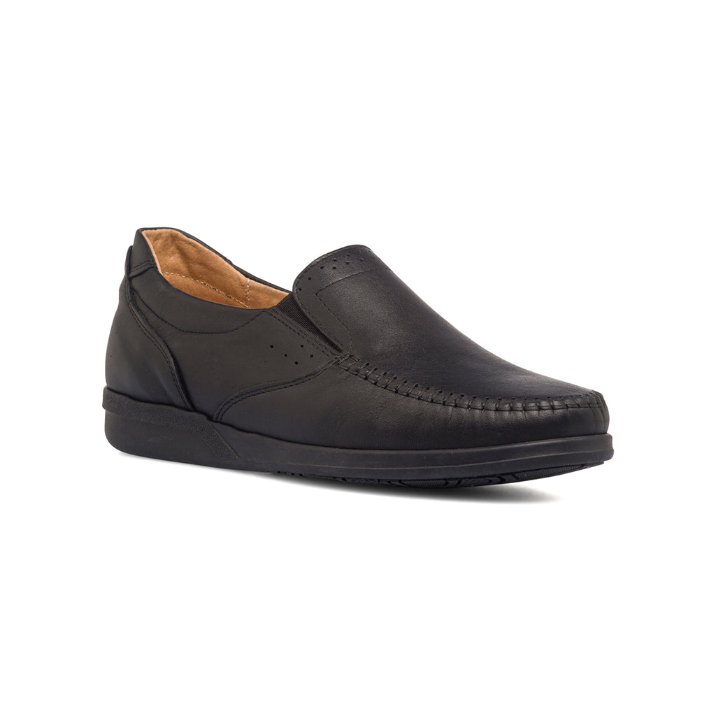 Slip-on comfort nere in pelle da uomo Formawell