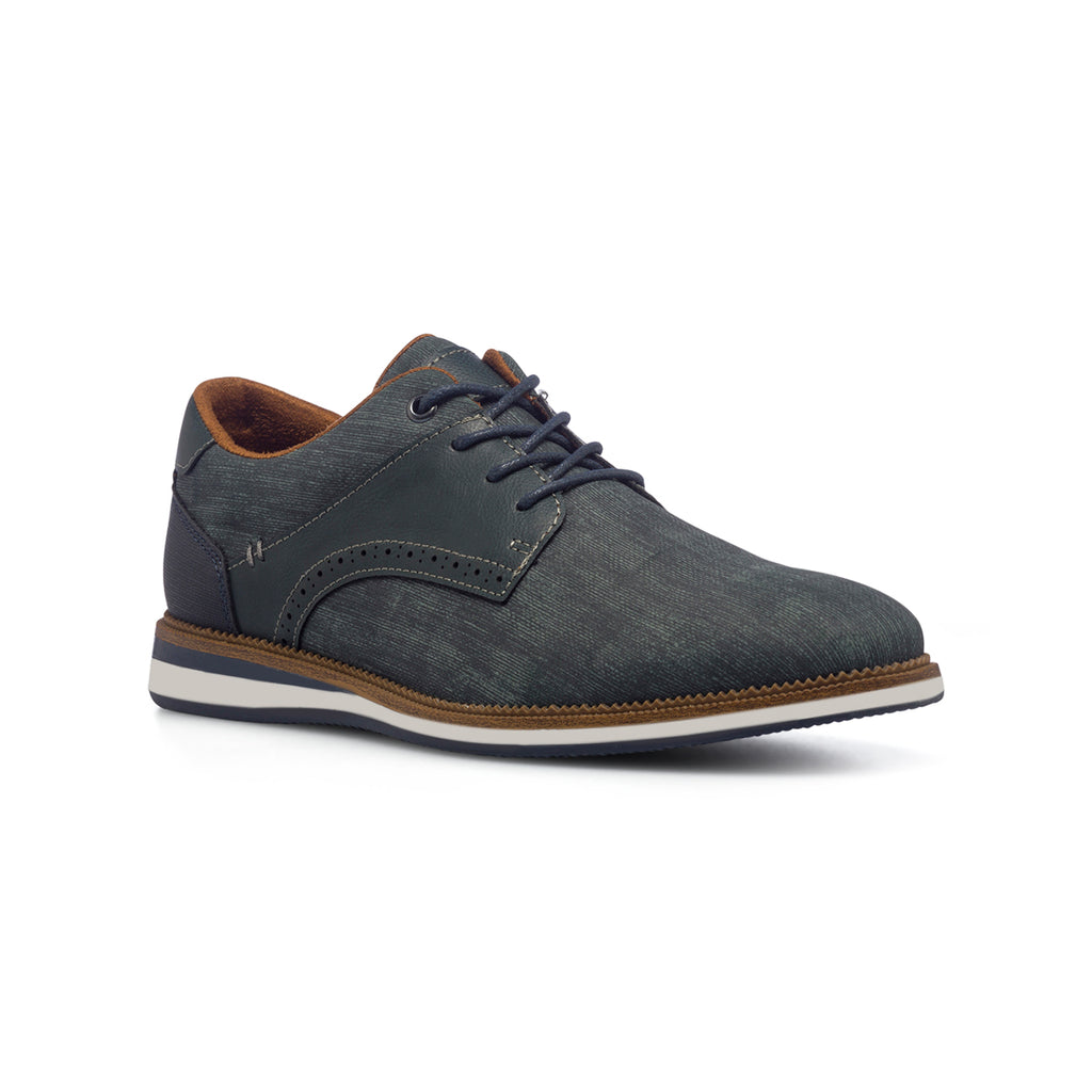 Stringate casual blu da uomo con dettagli brogue Patrick