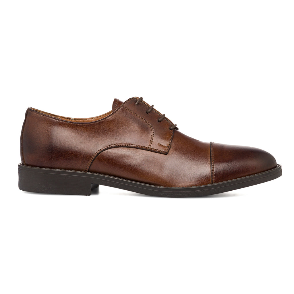 Stringate derby marroni in pelle da uomo Primopiano