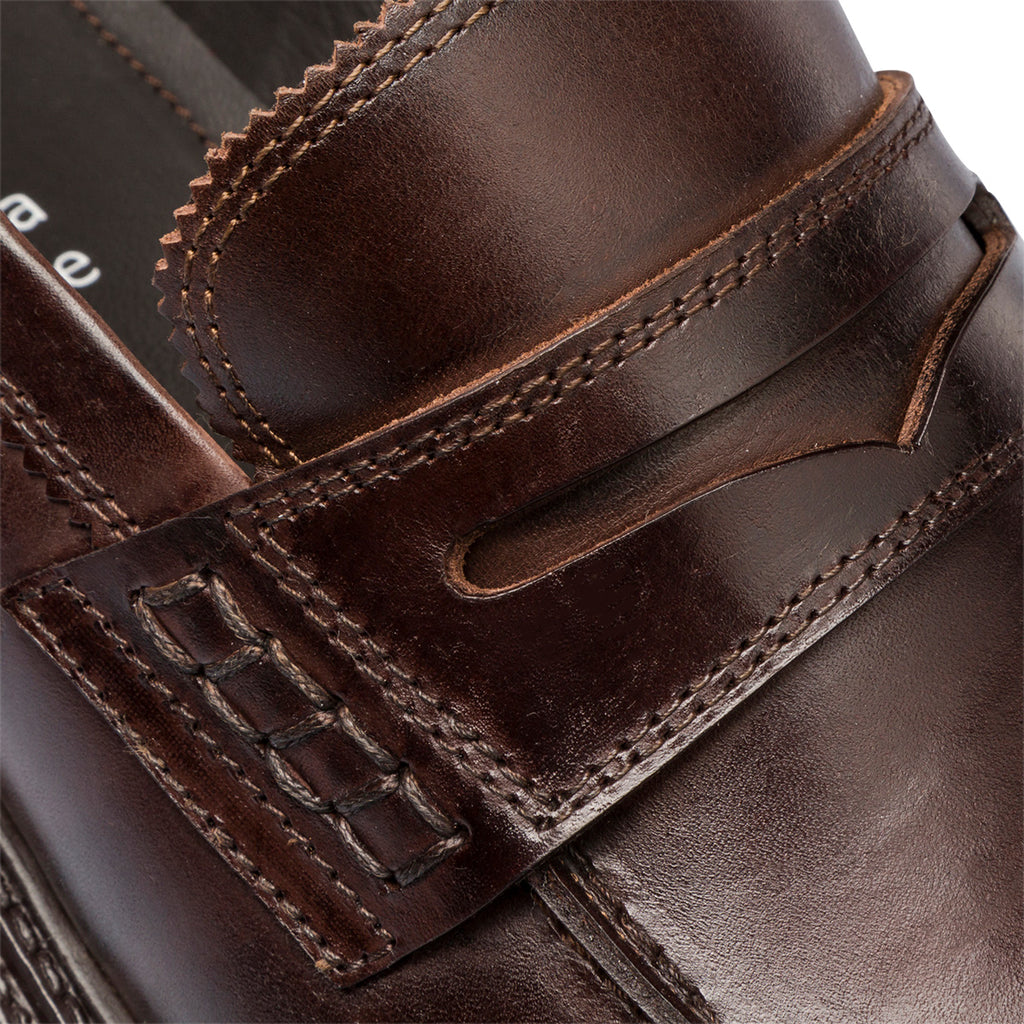 Mocassini eleganti marroni in pelle da uomo con mascherina La Cuoieria