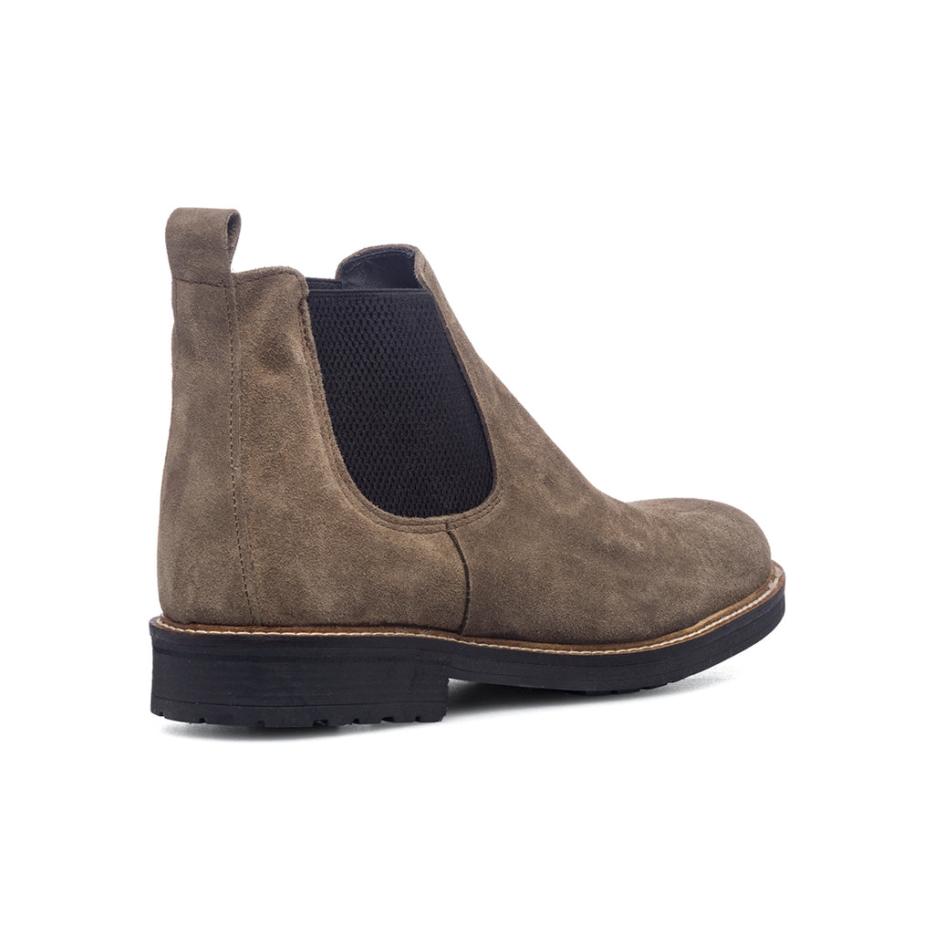 Stivaletti beige in pelle scamosciata Primopiano