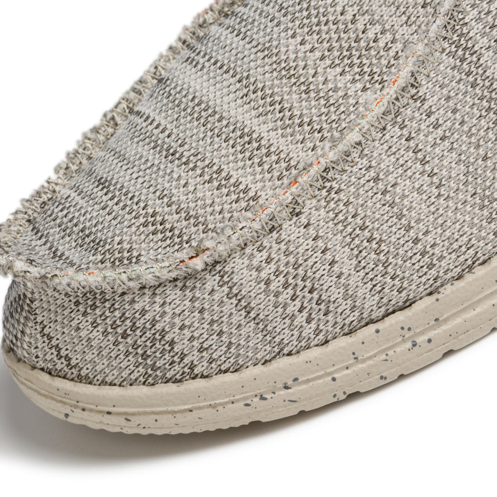 Mocassini beige e grigi in tessuto con patch sul tallone Glams