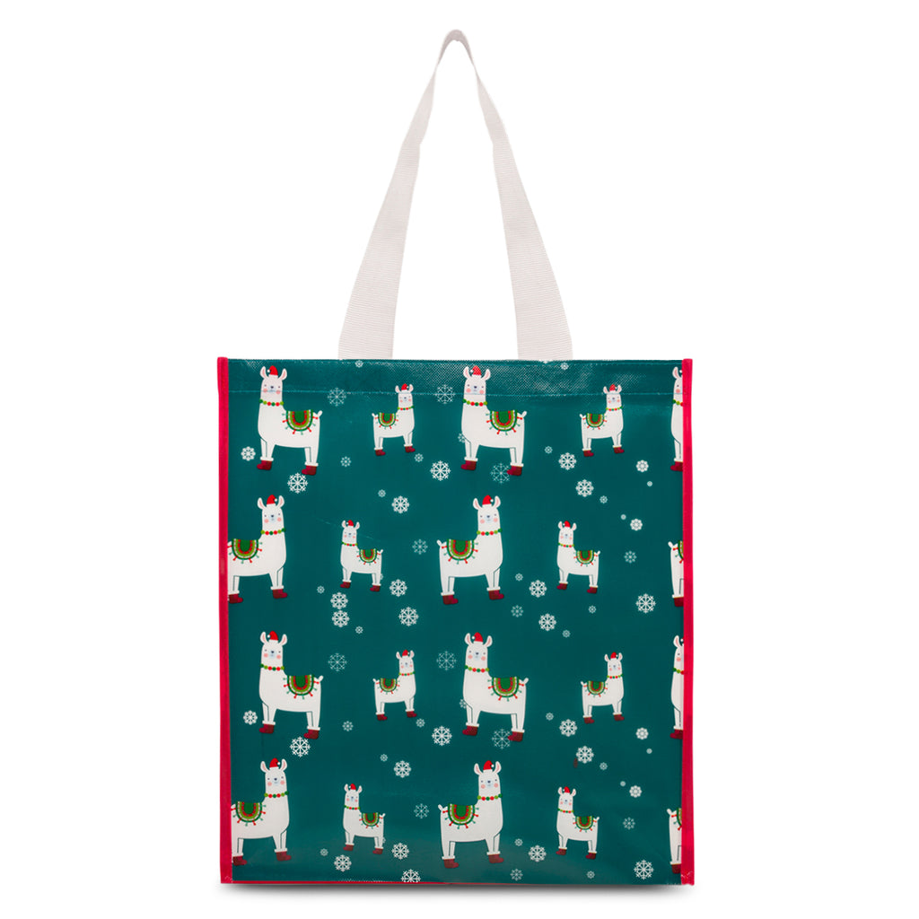 Shopper natalizia verde media in TNT