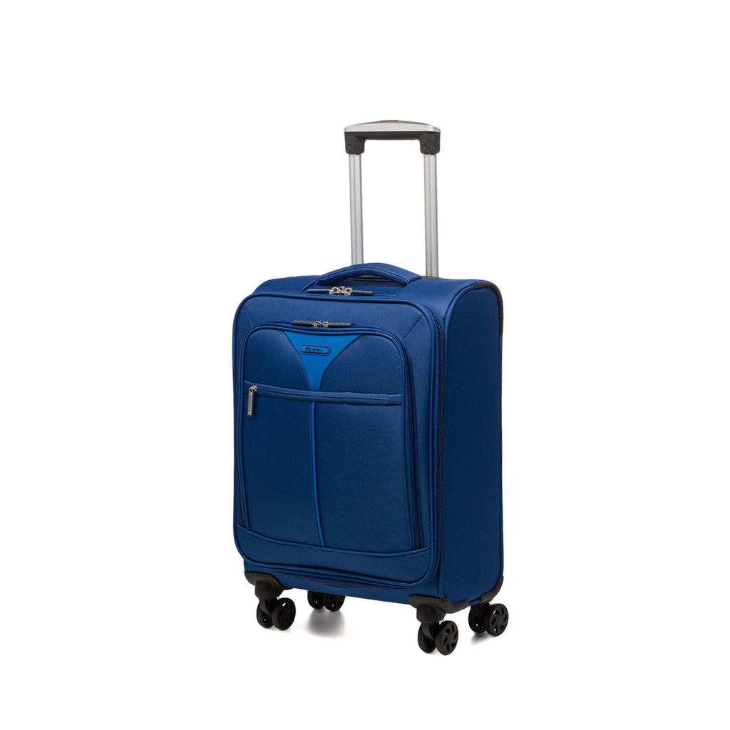 Trolley bagaglio a mano blu in tessuto Romeo Gigli