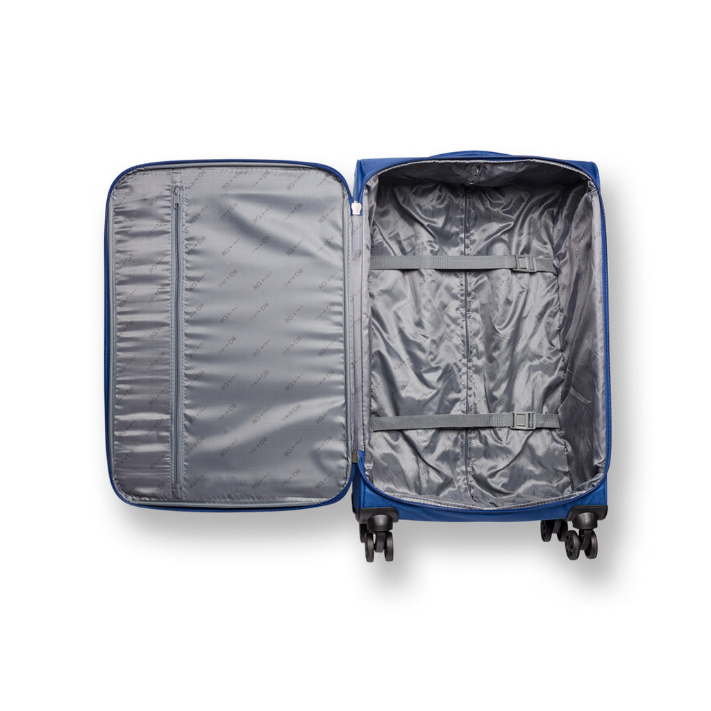 Trolley bagaglio a mano blu in tessuto Romeo Gigli