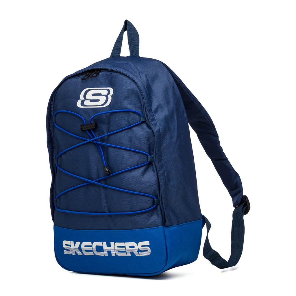 Zaino blu con lacci elastici Skechers