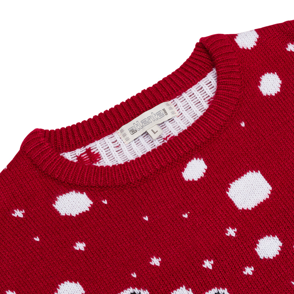 Maglione natalizio rosso da uomo con ricamo renna