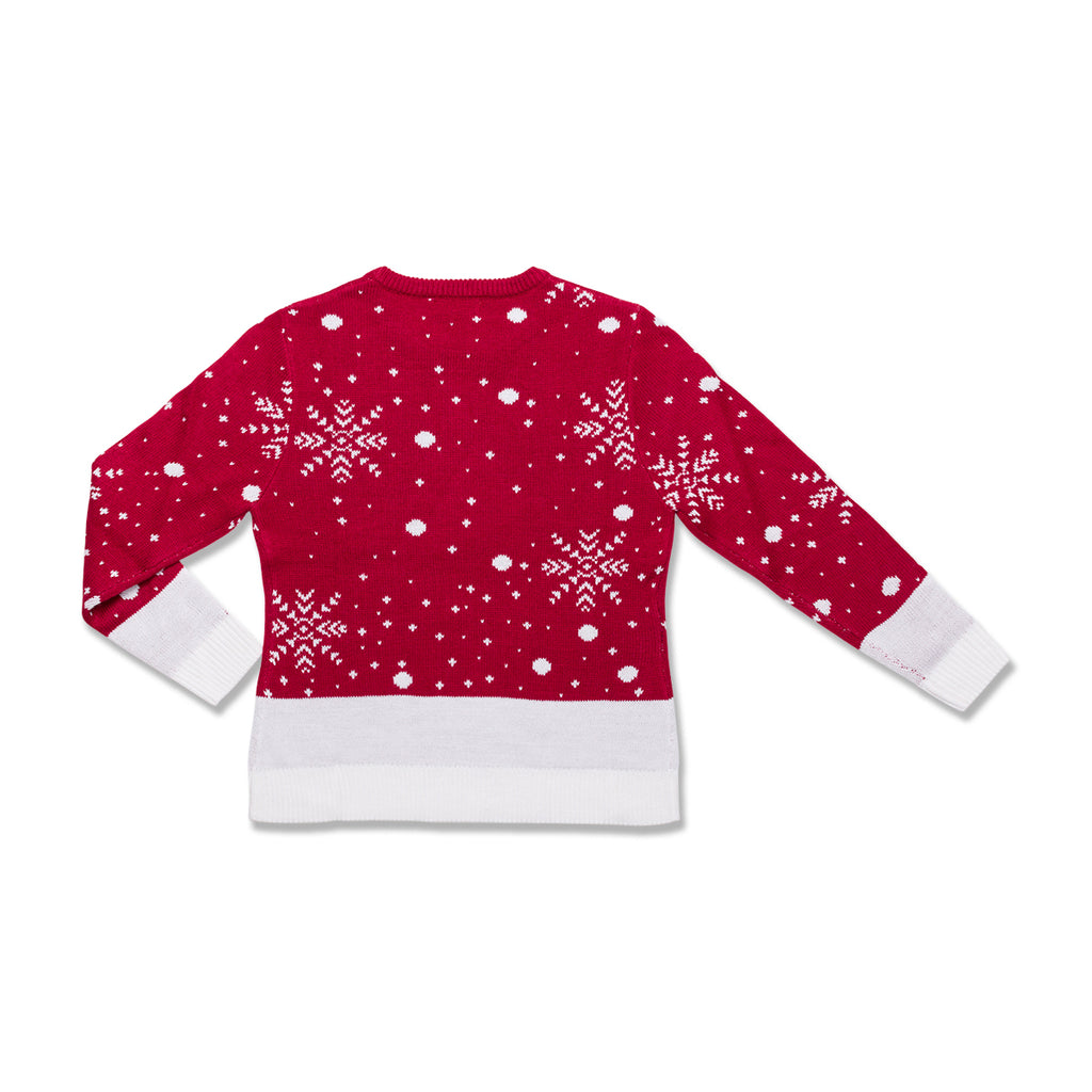 Maglione natalizio rosso da donna con ricamo renna