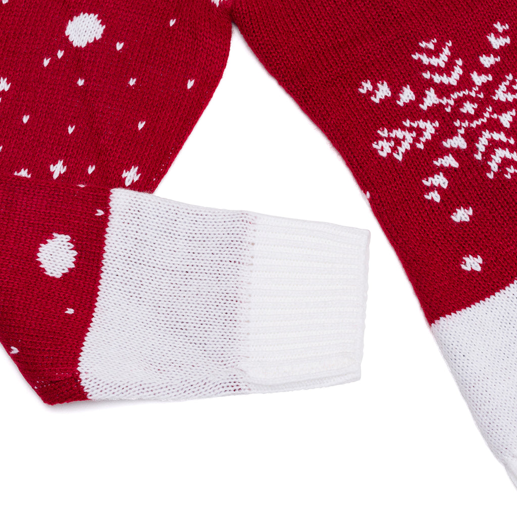 Maglione natalizio rosso da donna con ricamo renna