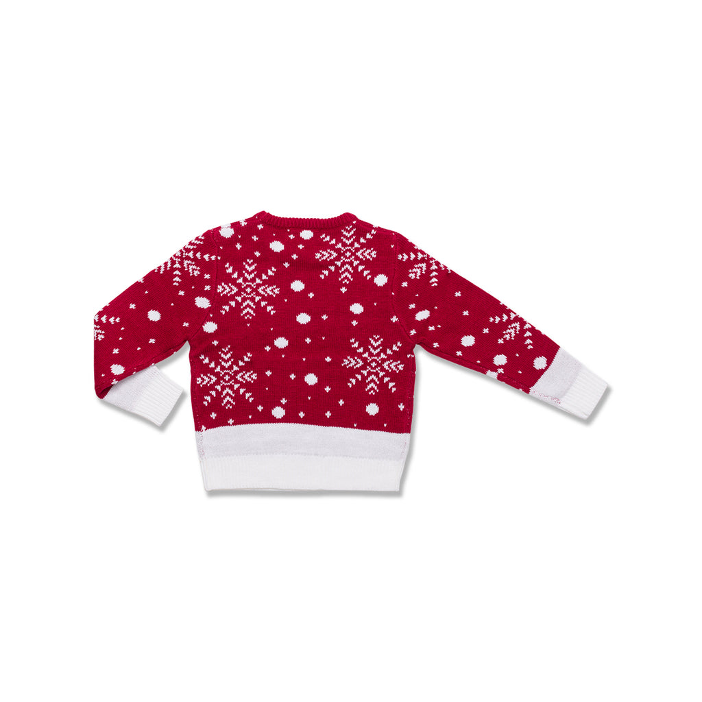 Maglione natalizio da bambino rosso con ricamo renna