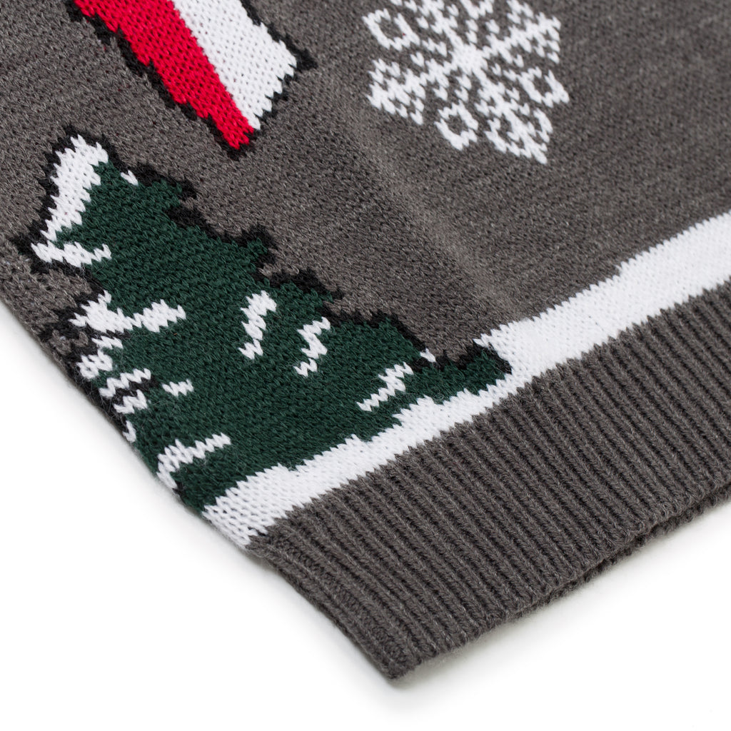 Maglione natalizio grigio da uomo con ricamo Babbo Natale