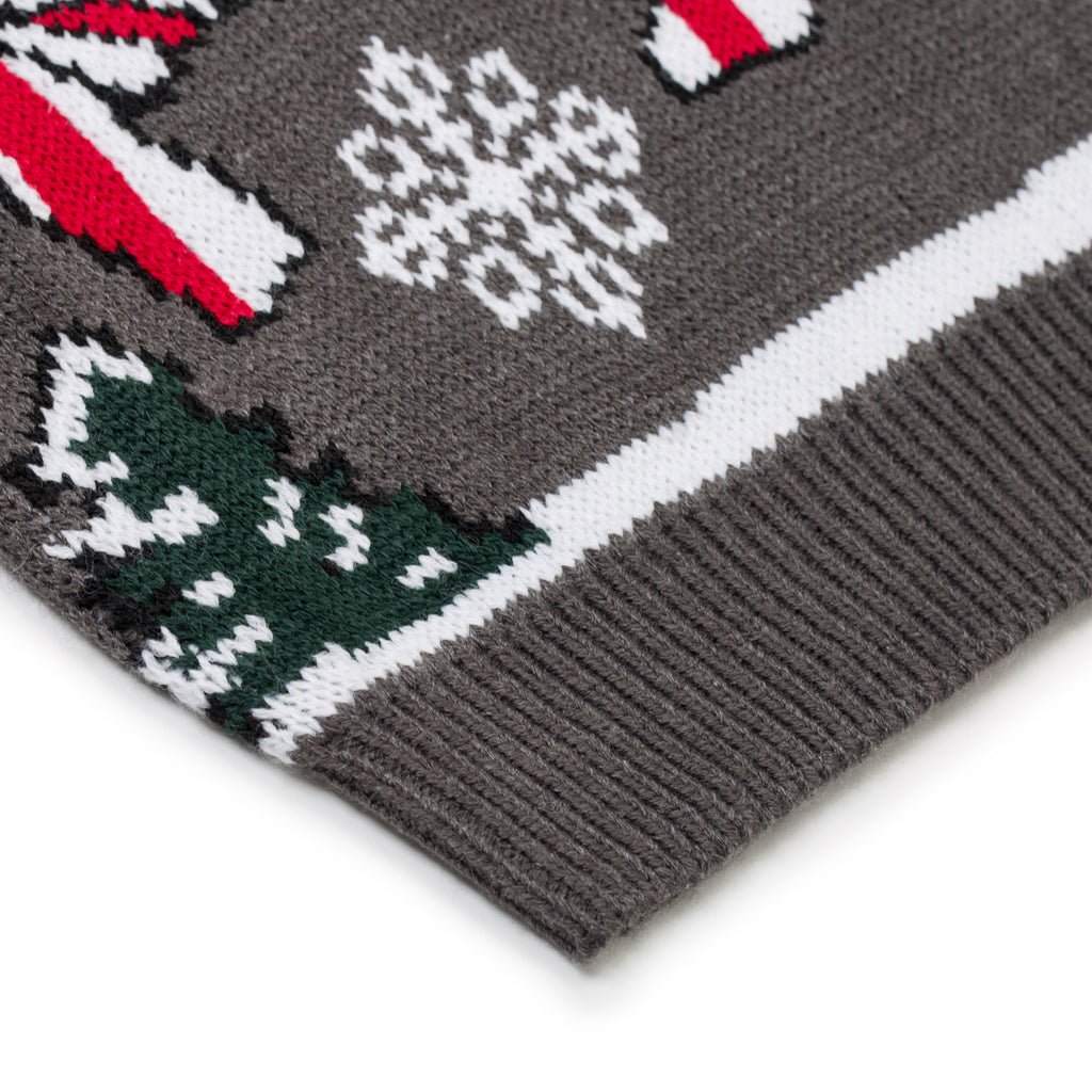 Maglione natalizio grigio da bambino con ricamo Babbo Natale