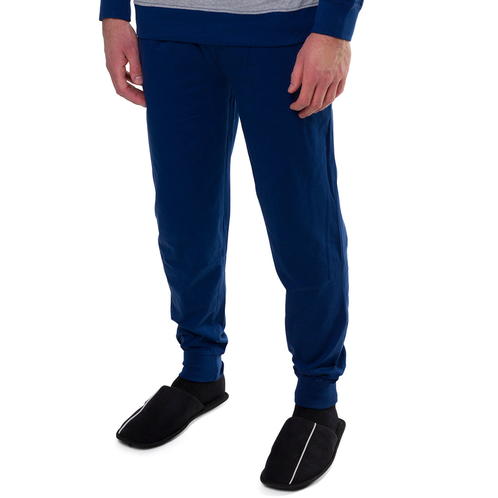 Pigiama natalizio grigio e blu da uomo con stampa