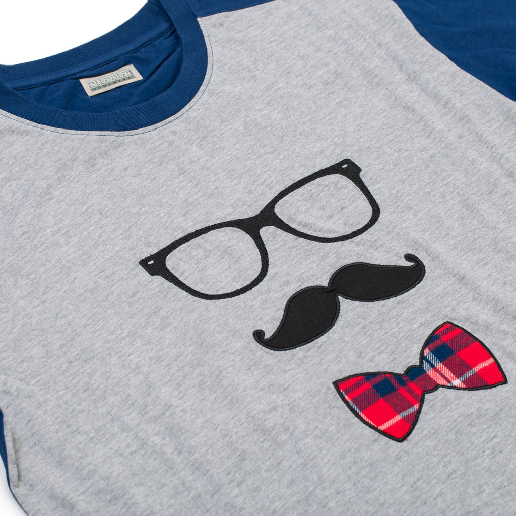 Pigiama natalizio grigio e blu da uomo con stampa