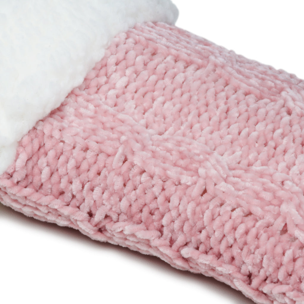 Calzini antiscivolo natalizi rosa in ciniglia Natale