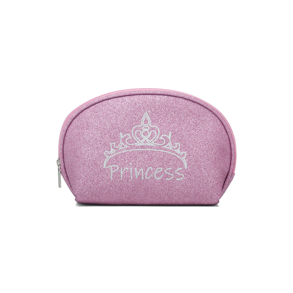 Trousse fucsia effetto glitterato con stampa "Princess" Swish Jeans