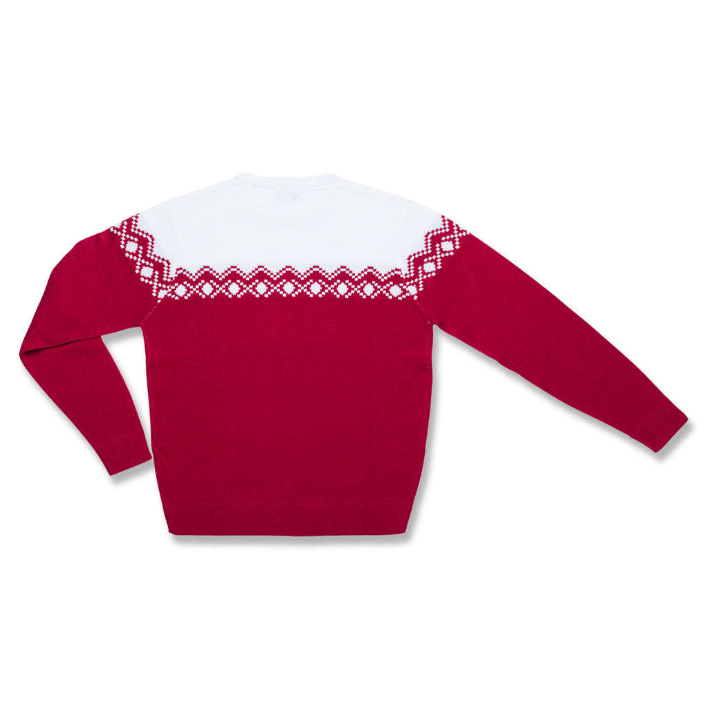 Maglione da uomo natalizio rosso con ricamo Merry Christmas