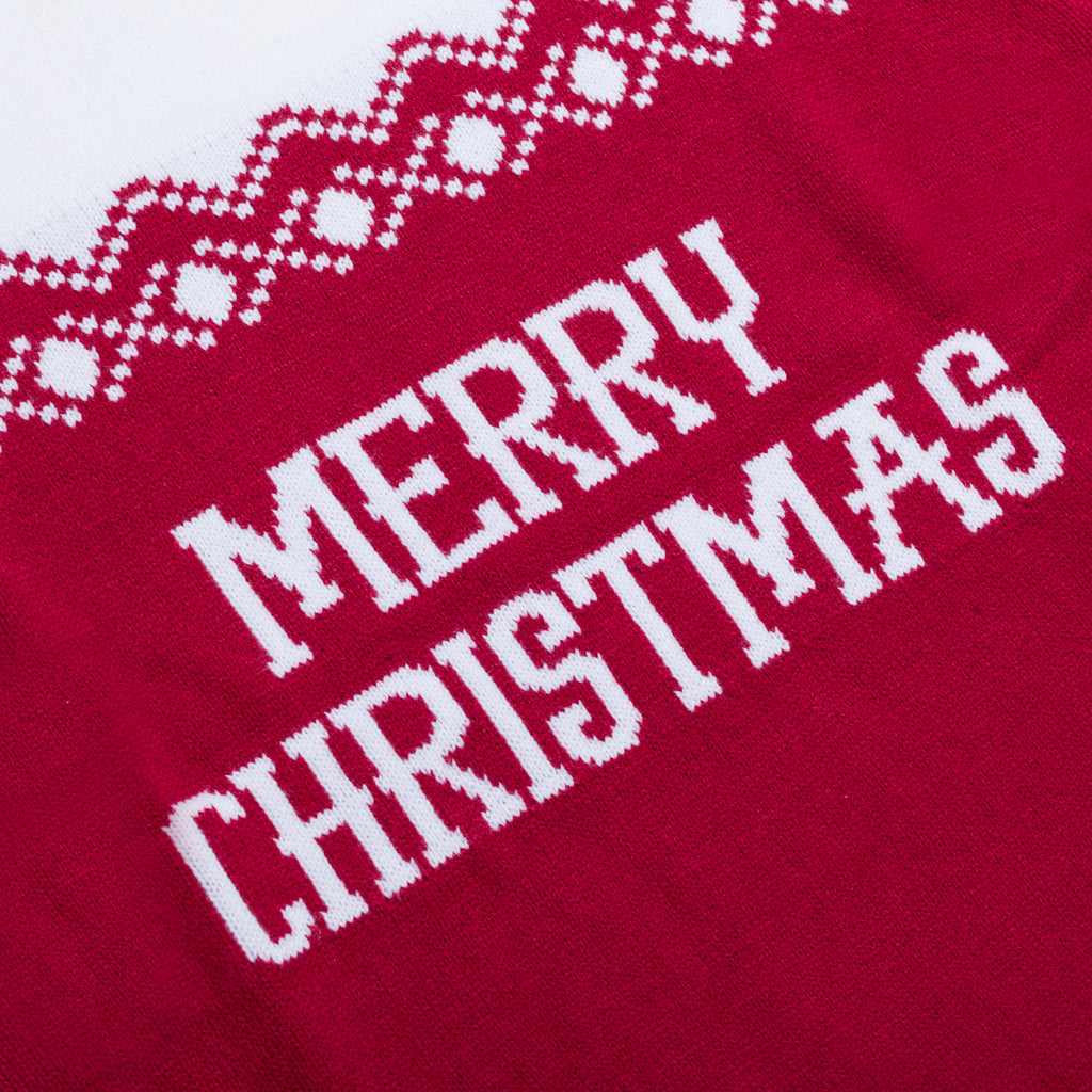 Maglione da uomo natalizio rosso con ricamo Merry Christmas