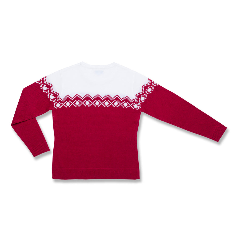 Maglione natalizio da donna rosso con ricamo Merry Christmas